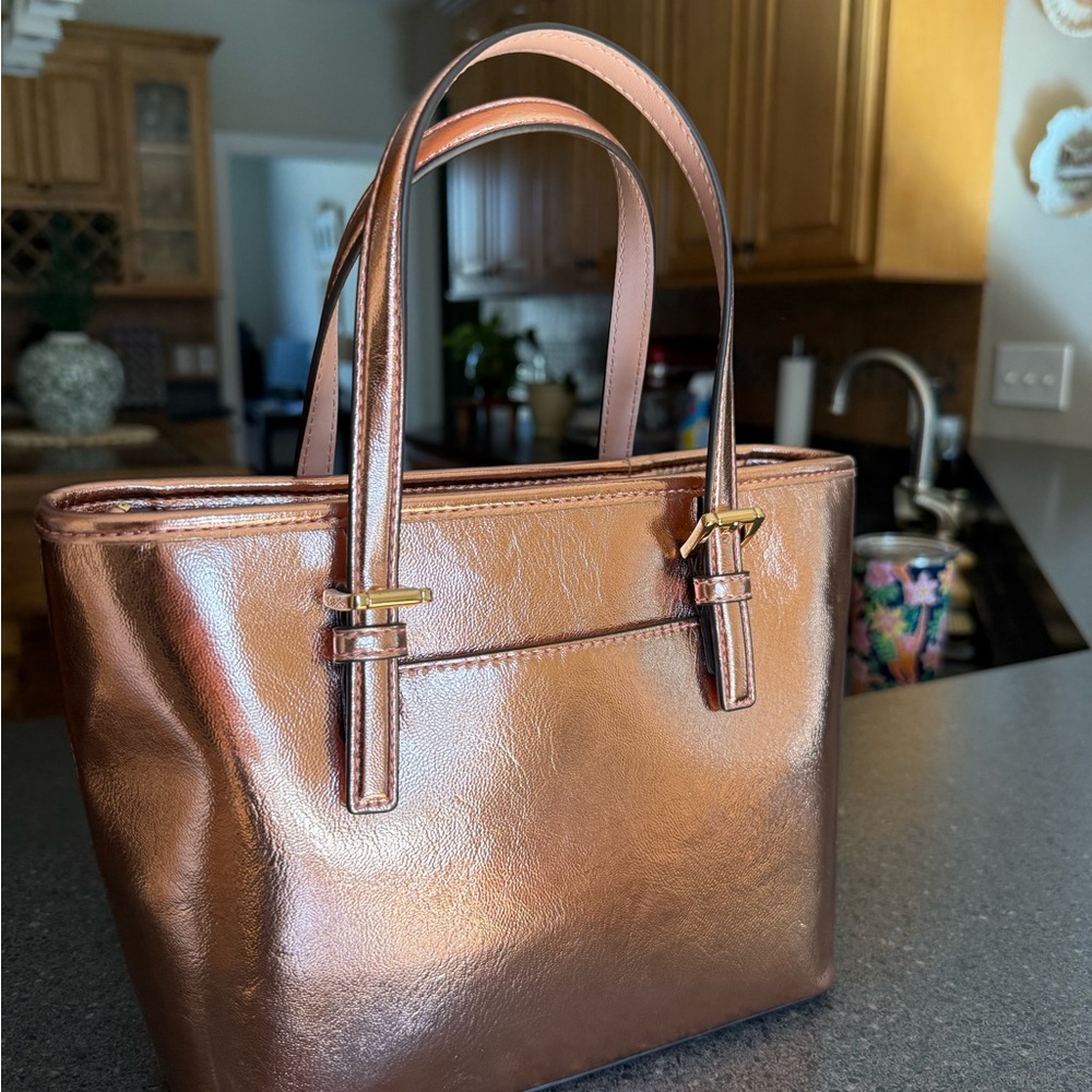 Michael Kors Shiny Copper Tote Bag - Picture 6 of 9